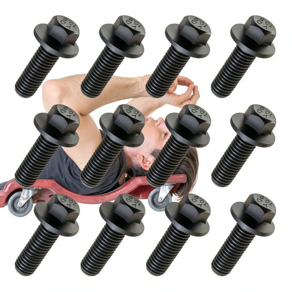 Salior Grade 10.9 Carbon Steel Exhaust Bolts for LS Engines-6
