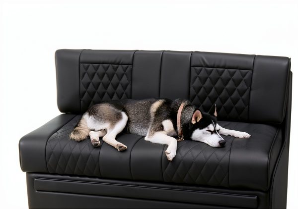 Qualitex RV Sofa Sleeper Bed Black Leather-7