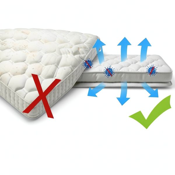Bouticol RV Mattress Underlay Queen White Foldable Breathable Pad-3