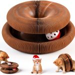 Cat Scratcher Toy VOXGET Foldable Scratching Board Bell Balls Auburn-0