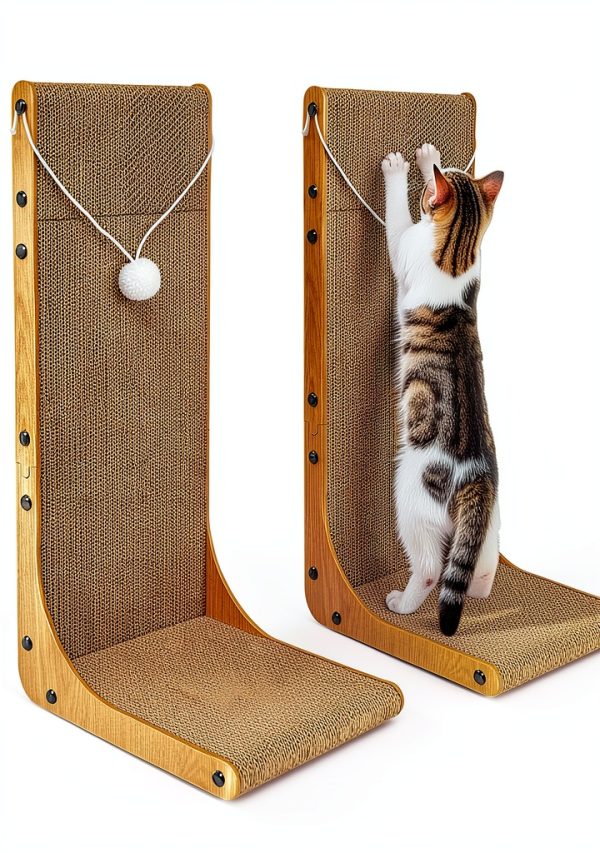 L Shaped Cardboard Cat Scratcher Markarbarka Furniture Protector-0