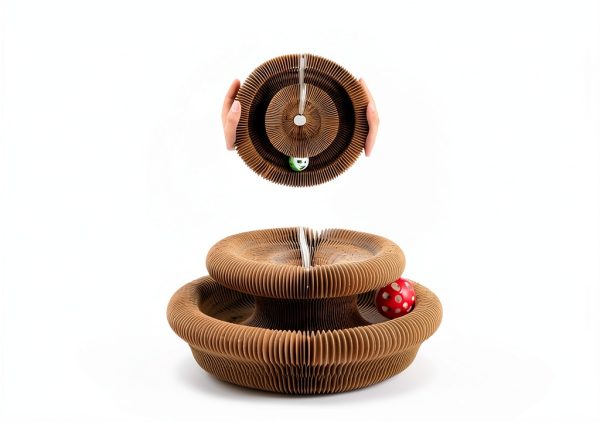 Cat Toy Feierxun Magic Organ Accordion Scratching Pad with Bell Ball-4