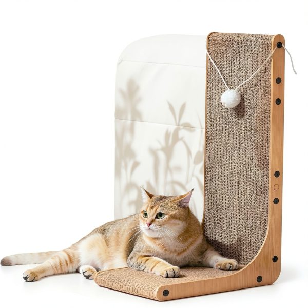 L Shaped Cardboard Cat Scratcher Markarbarka Furniture Protector-3