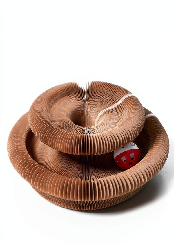 Cat Scratcher Toy VOXGET Foldable Scratching Board Bell Balls Auburn-2